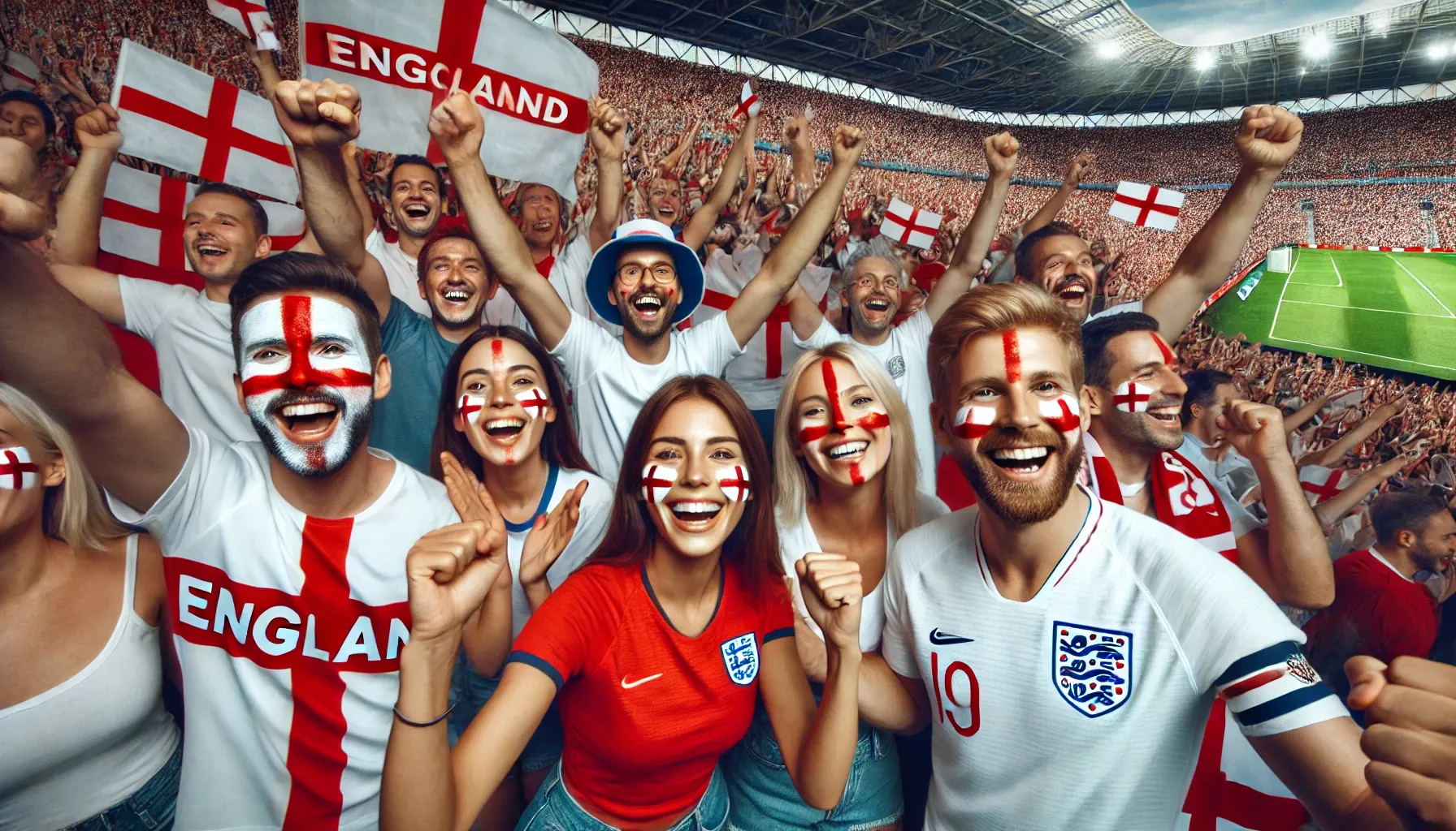 Fan face paint in ENGLAND
