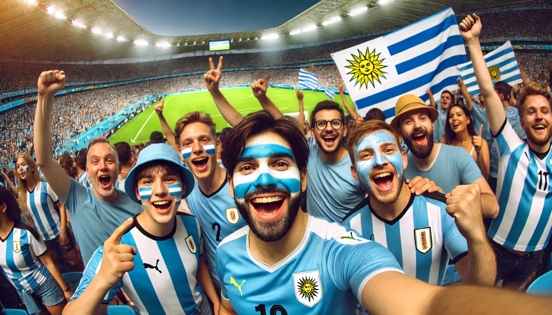 Fan face paint in URUGUAY