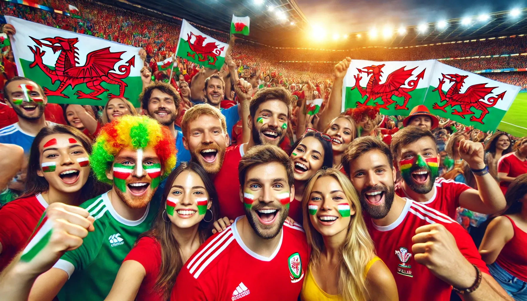 Fan face paint in WALES